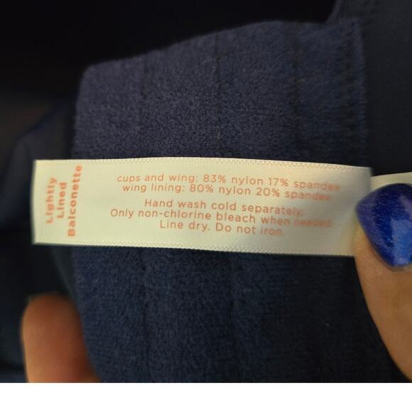 Cacique Lightly Lined Balconette Underwire Navy Bra 46D NWT - Picture 5 of 5